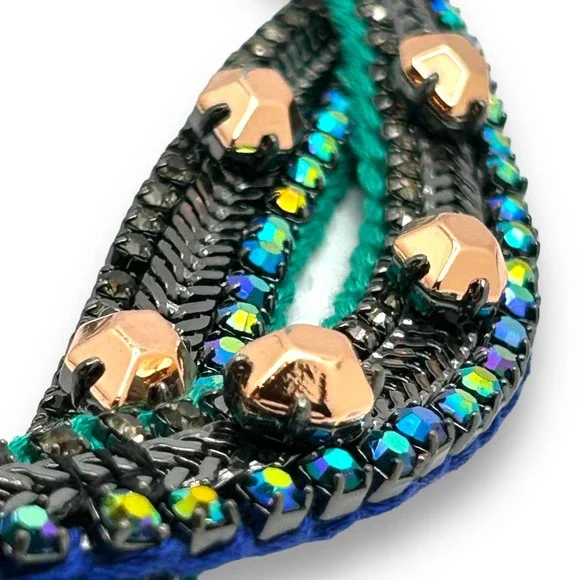 Stella & Dot Retired Rose Gold + Hematite Mercury Statement Necklace RARE NWOT - Picture 6 of 11